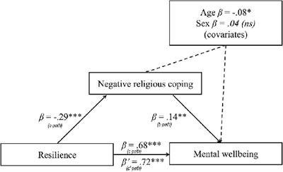 Exploring the mediating effects of negative and positive religious coping between resilience and mental well-being